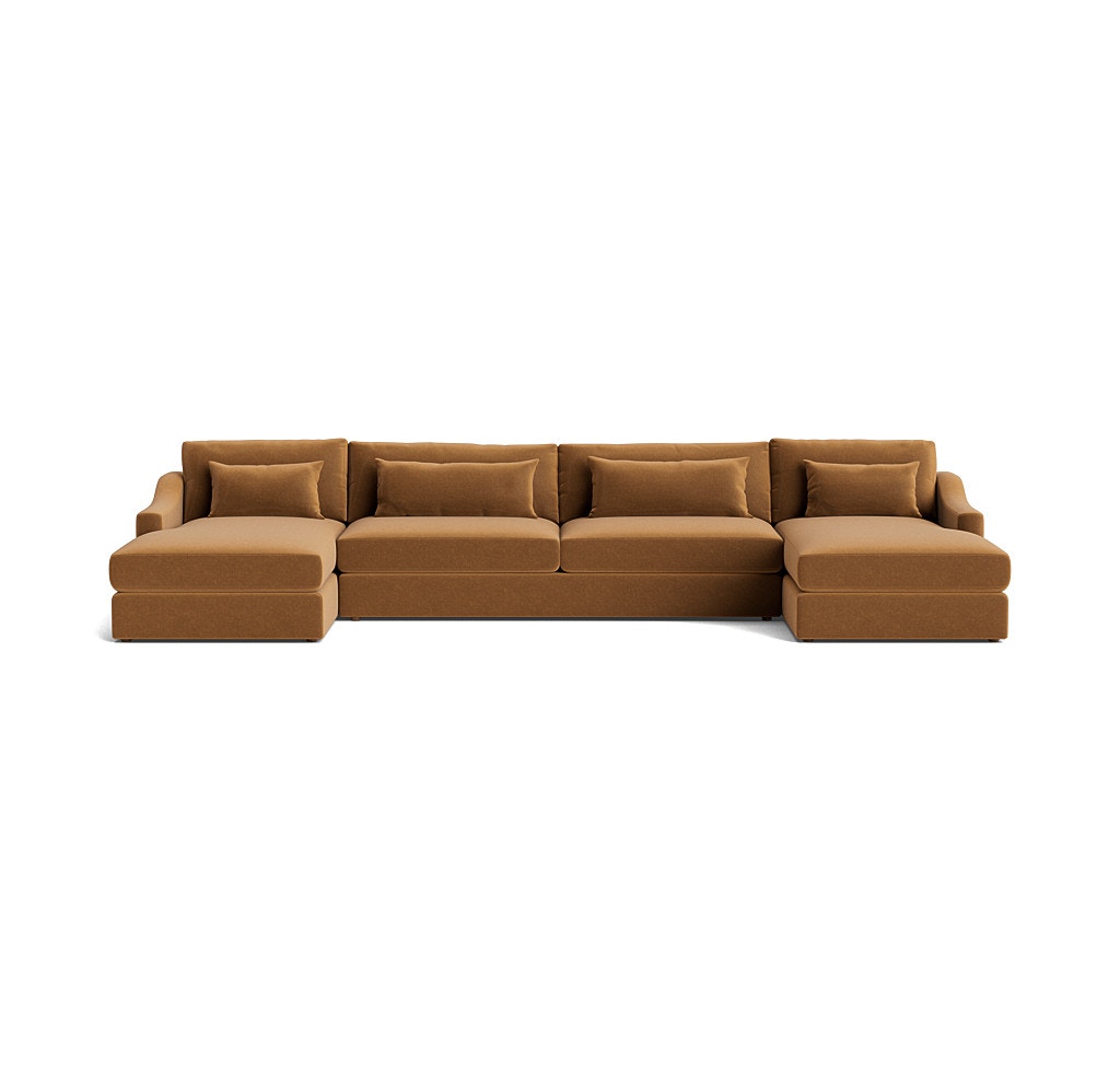  Haywood Slope Arm U-Chaise Sofa Sectional 