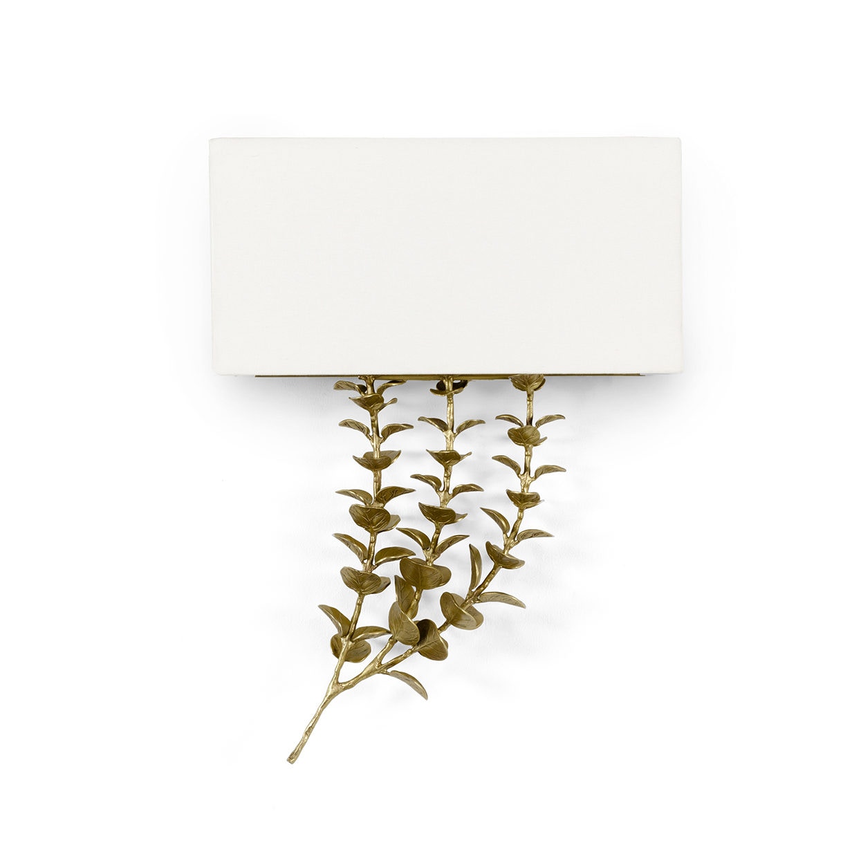  Eucalyptus Leaf Brass Shaded Sconce Right 