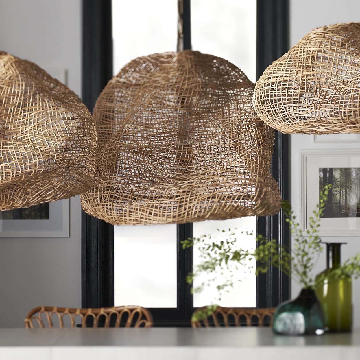 Palecek Andorra Wicker Pendant, Medium Natural 272379 - Studio 882