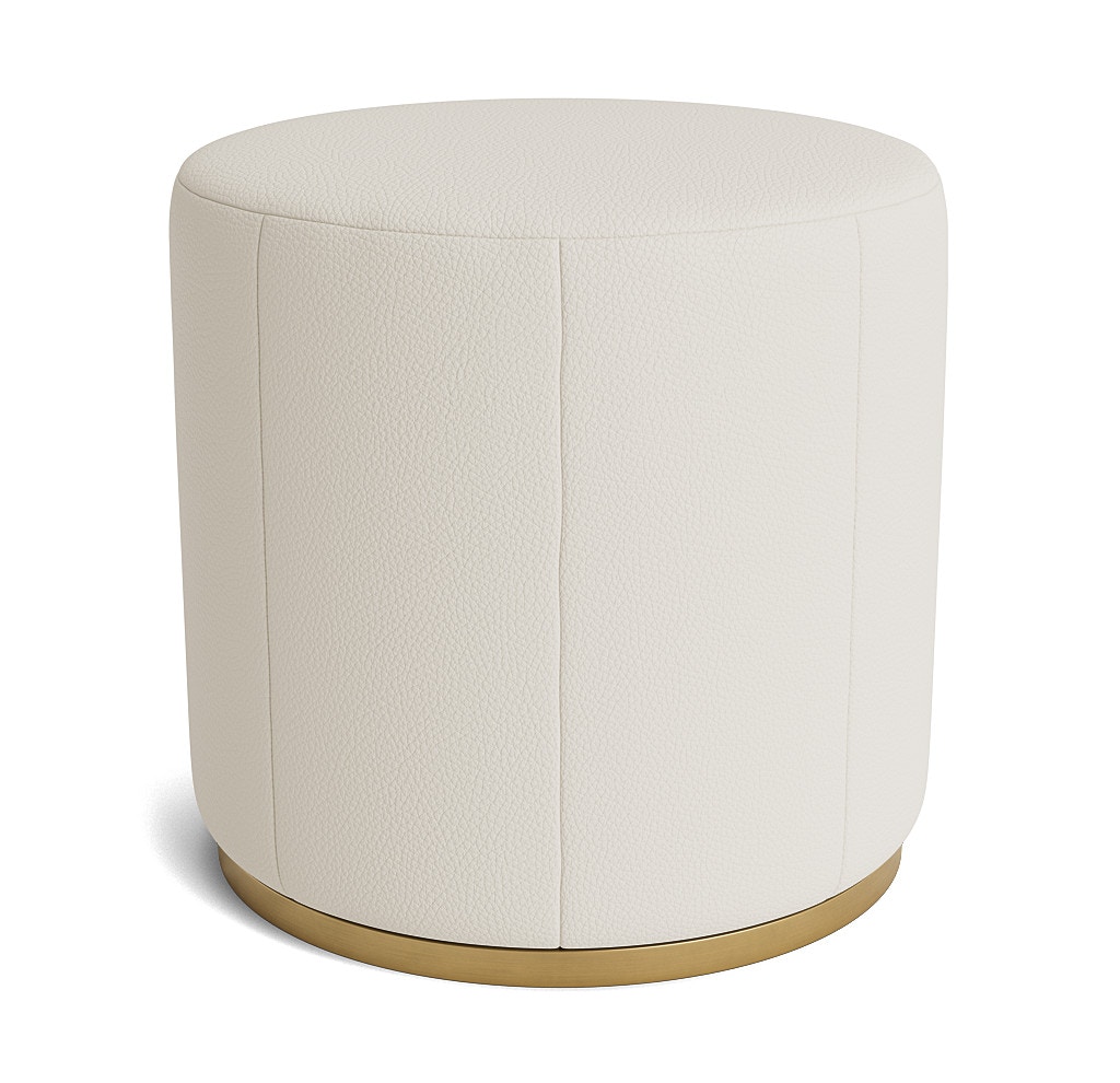  Stephon Leather Channel Round Ottoman 