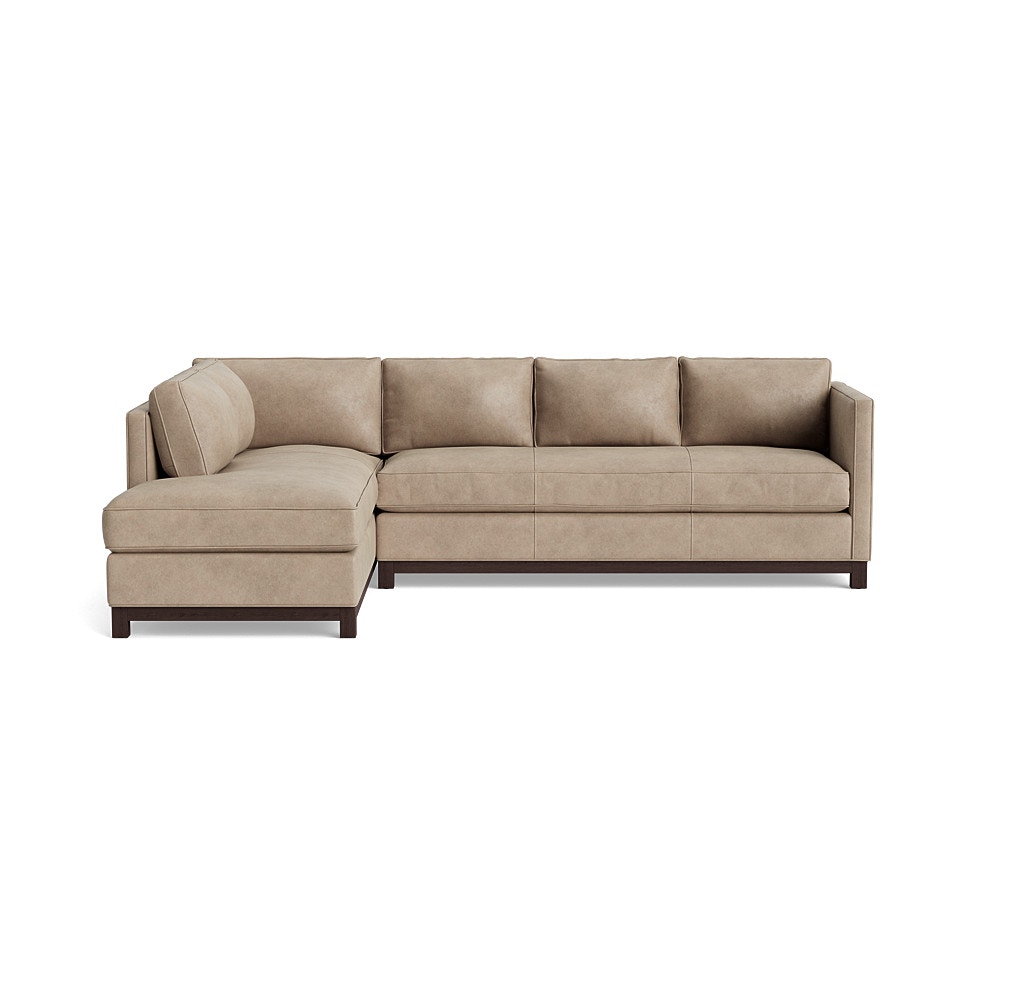  Clifton Leather Left Chaise Sectional with Welt 