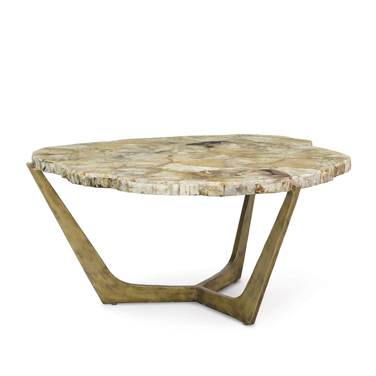  Petrified Wood Tripod Coffee Table 