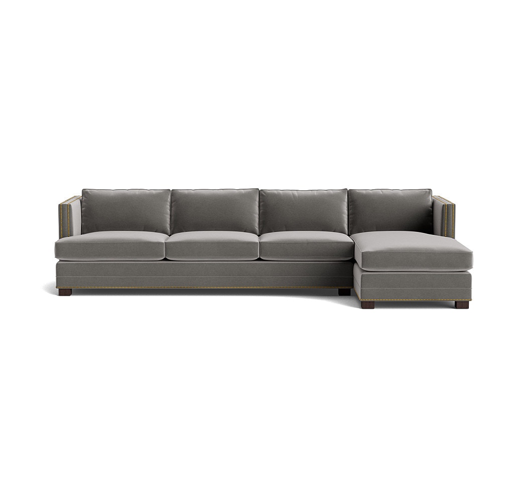  Keaton Shelter Arm Right Chaise Sectional with Nailhead 