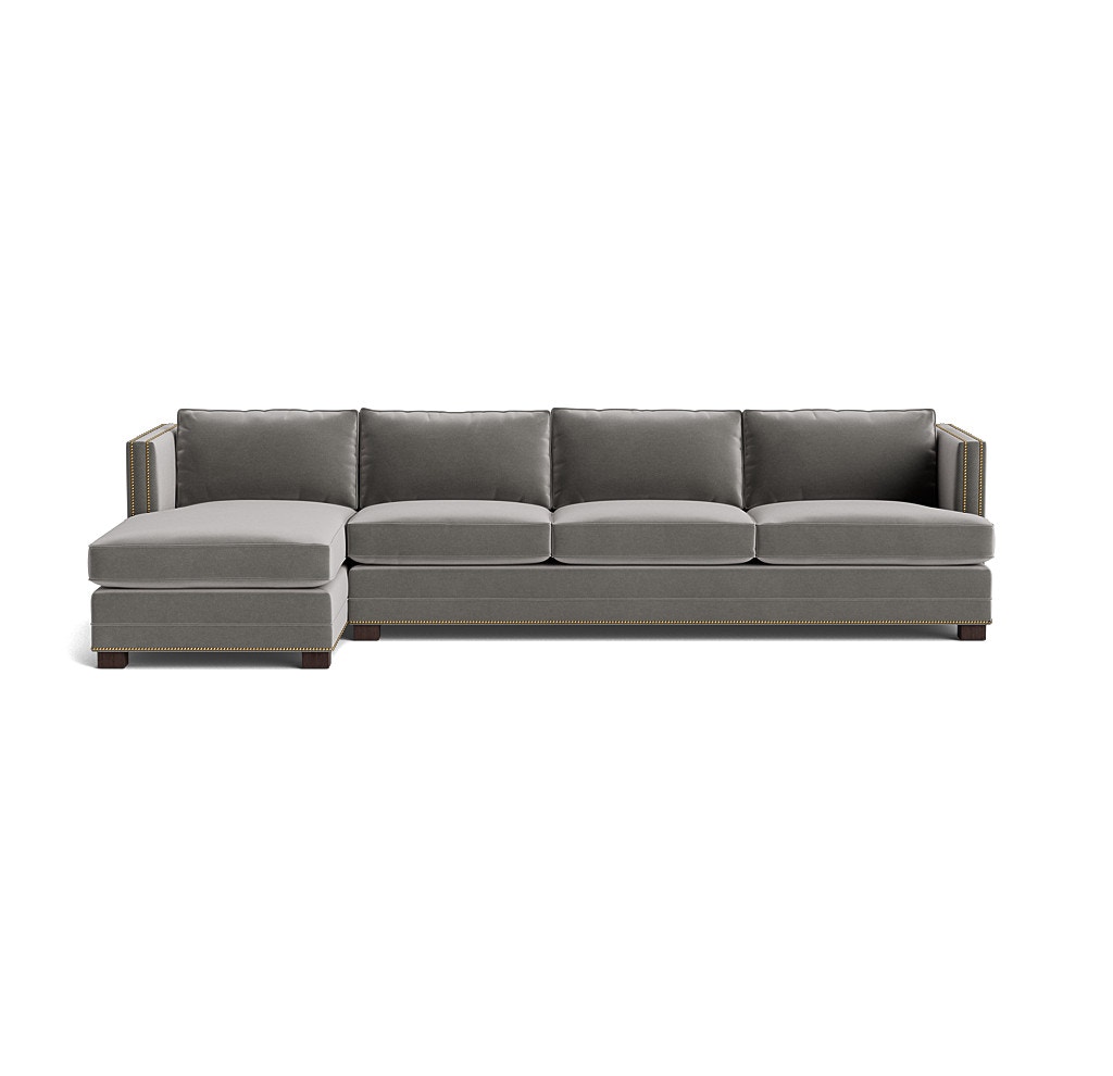  Keaton Shelter Arm Left Chaise Sectional with Nailhead 