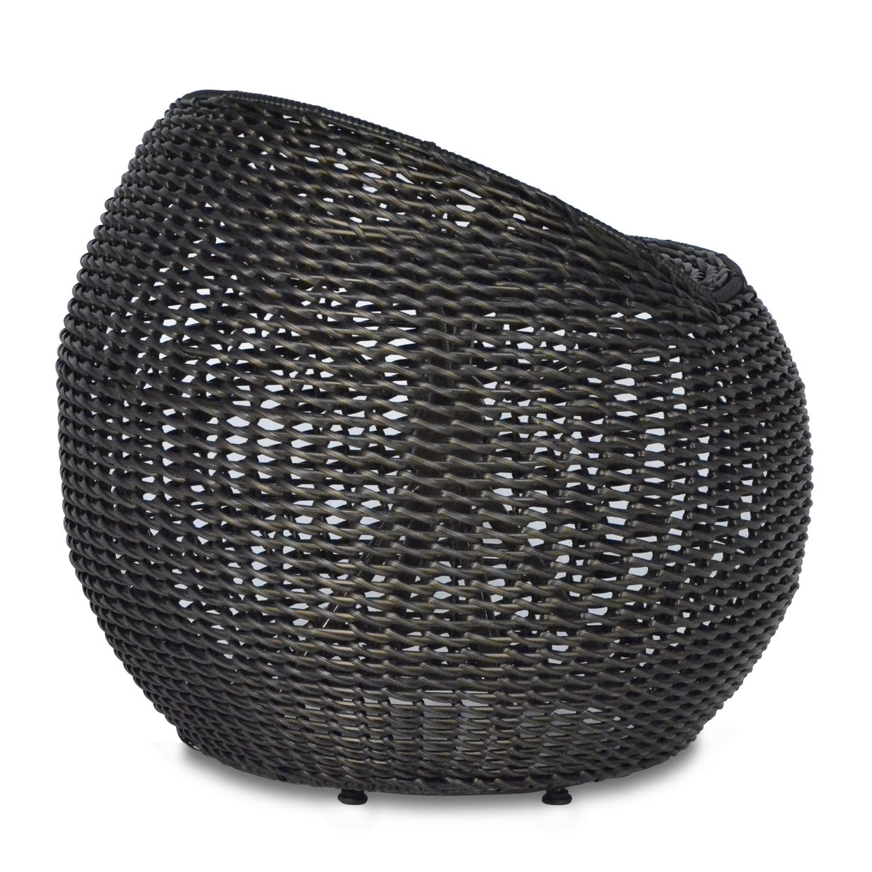  Outdoor Open Weave Wicker Swivel Stool, Black 