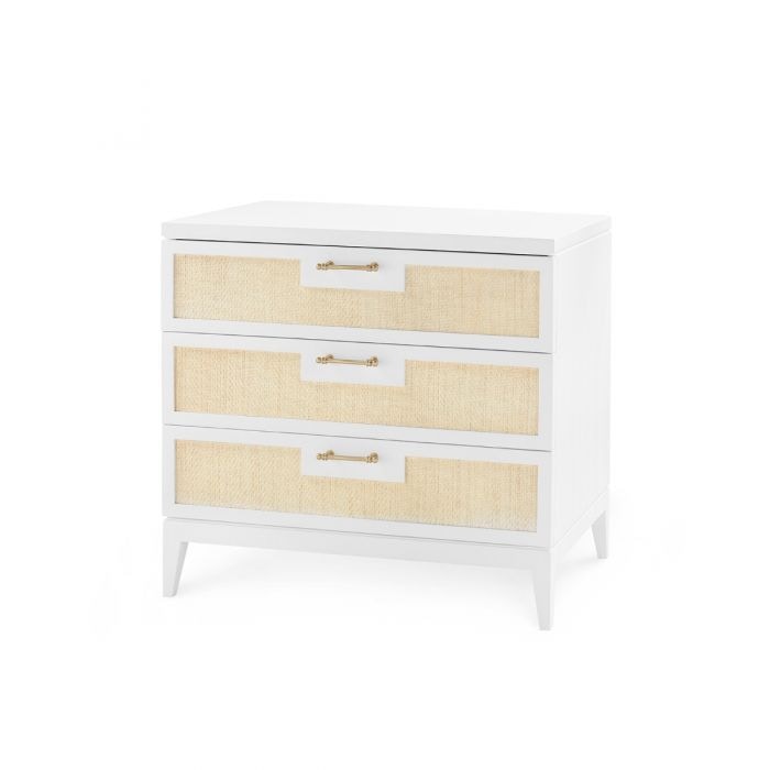  Astor 3-Drawer Side Table, White 