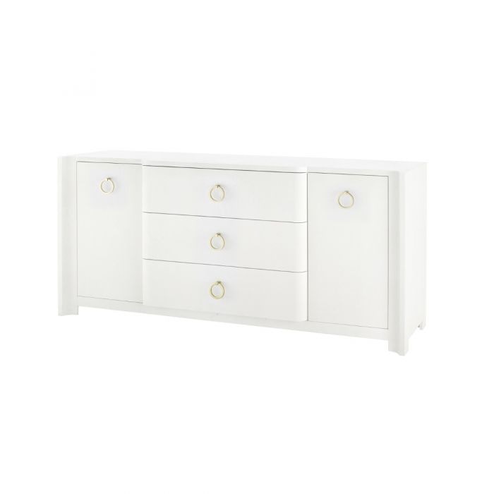  Audrey 3-Drawer & 2-Door Cabinet, White 