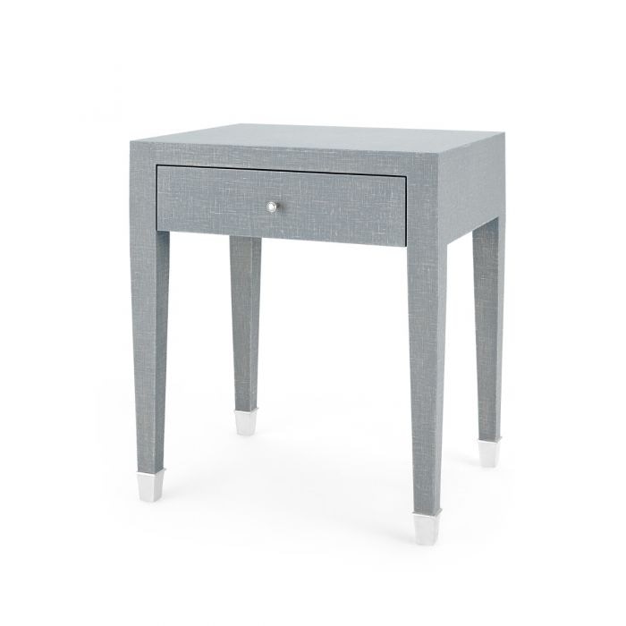  Claudette 1-Drawer Side Table, Gray and Nickel 