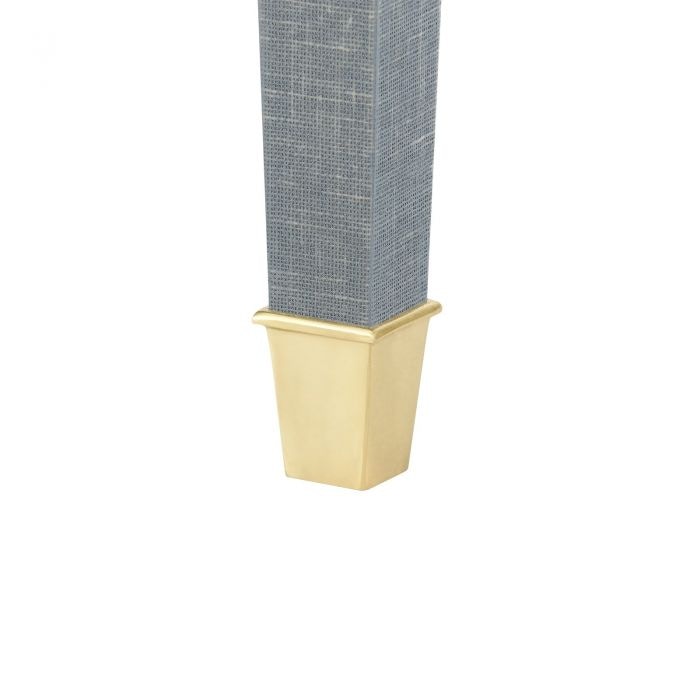  Claudette 1-Drawer Side Table, Gray and Brass 