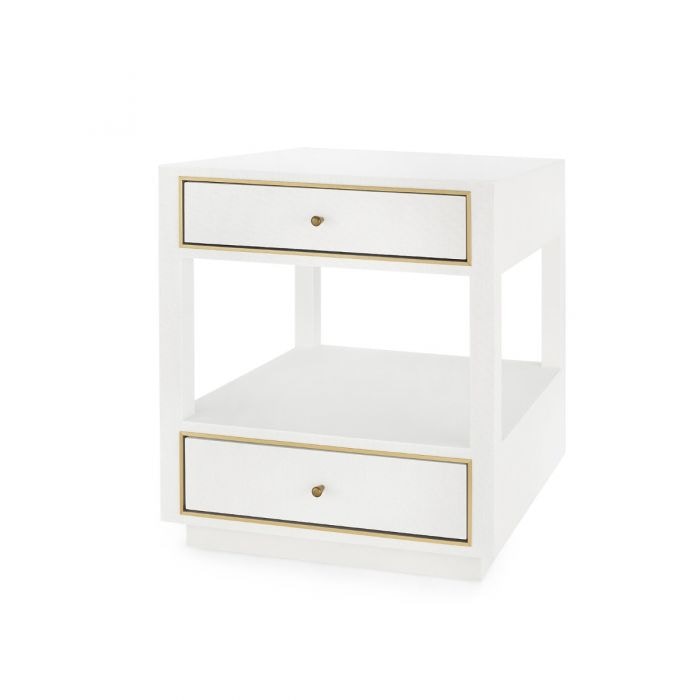  Carmen 2-Drawer Side Table, White 