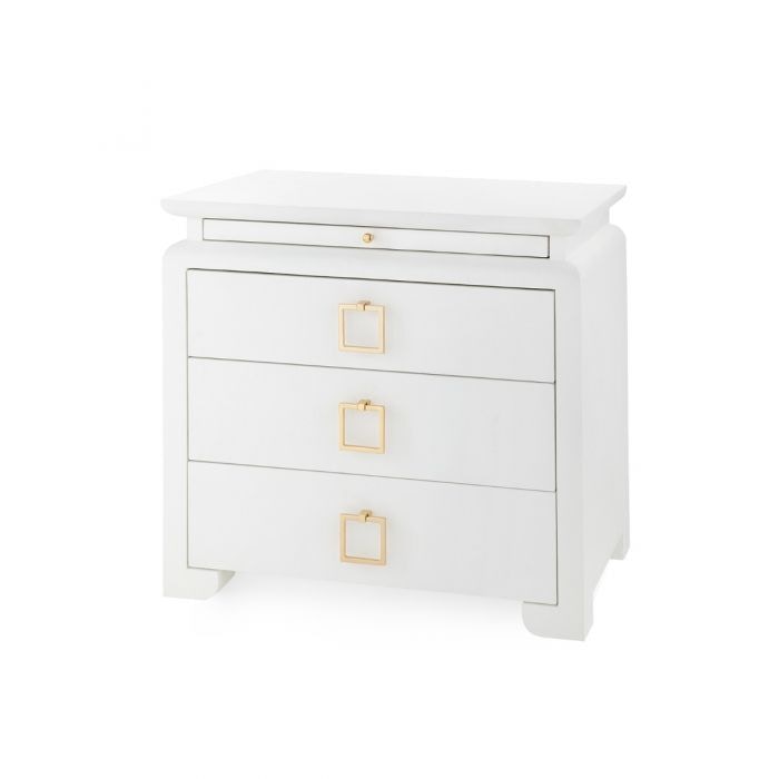  Elina 3-Drawer Side Table, White 