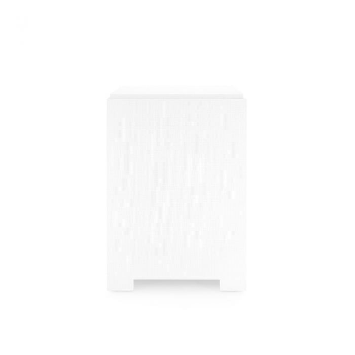  Fedor 2-Drawer Side Table, White Grasscloth 