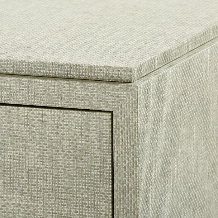  Fedor 2-Drawer Side Table, Moss Gray Tweed 