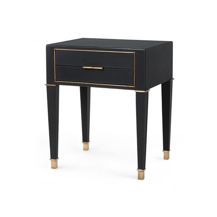  Hunter 2-Drawer Side Table, Black 