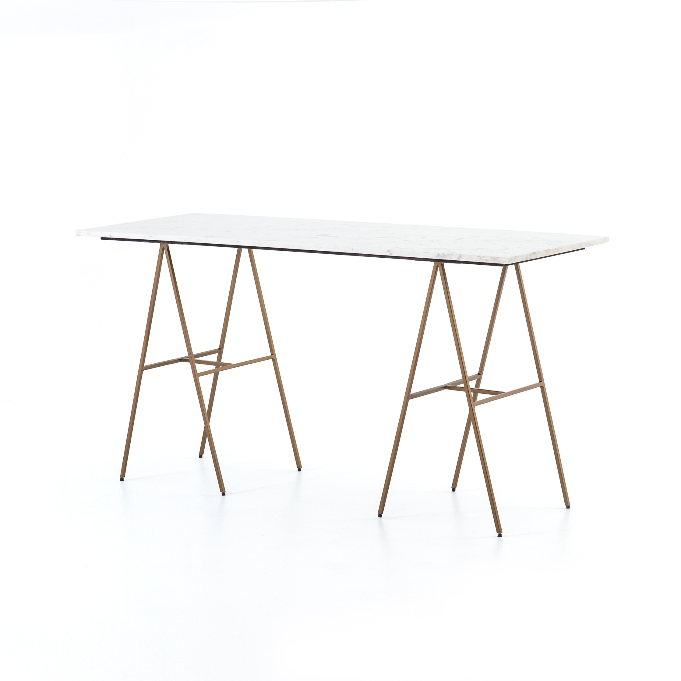  Eden Desk-Polished White Marble 