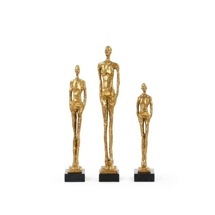  Miles Statues - Set of 3 Statues, Gold 