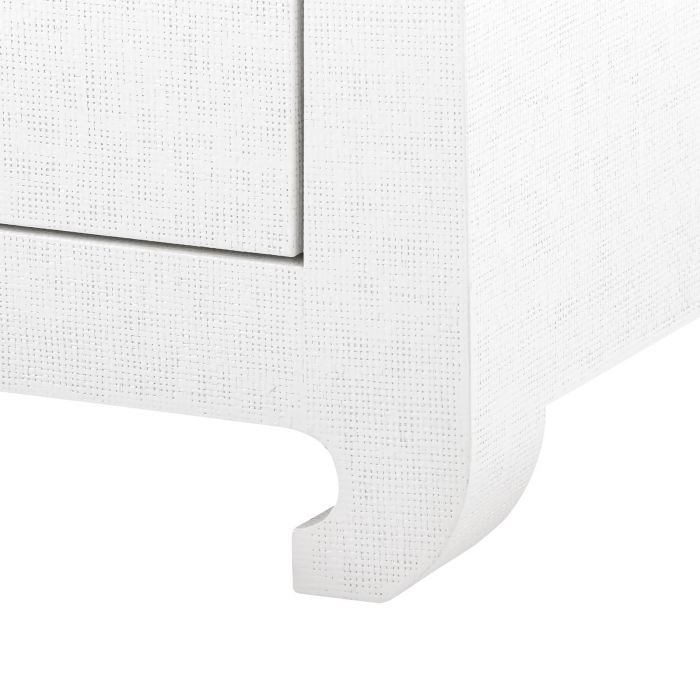  Ming 2-Drawer Side Table, White 