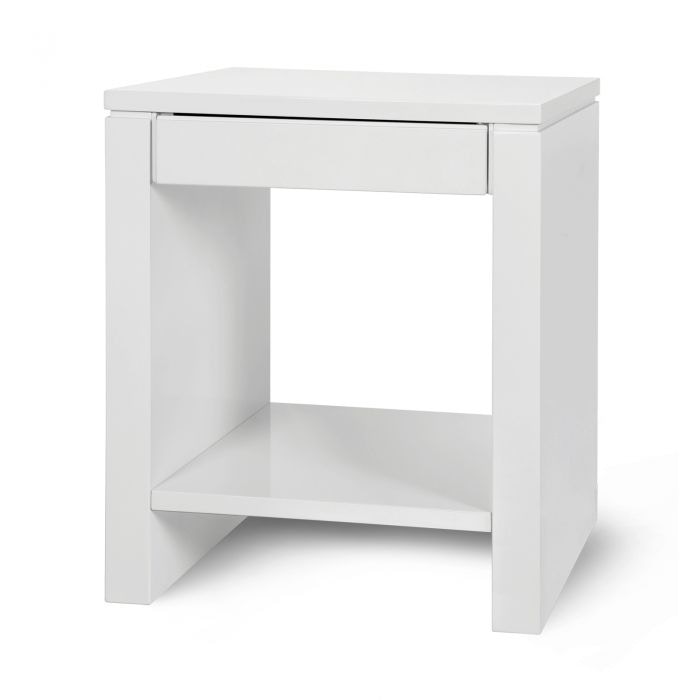  Odom 1-Drawer Side Table, White 