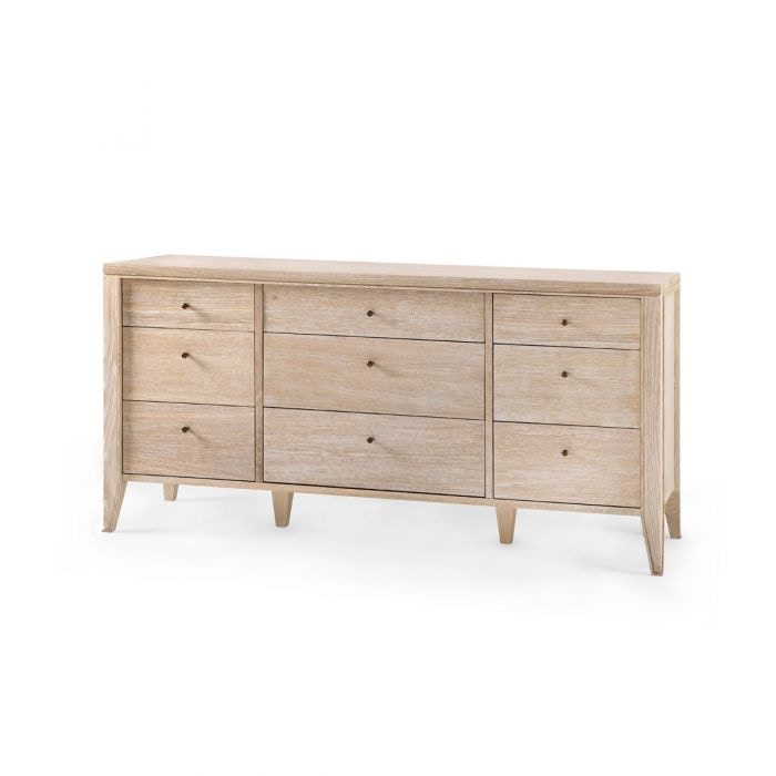  Paola Extra Large 9-Drawer, Bleached Cerused Oak 