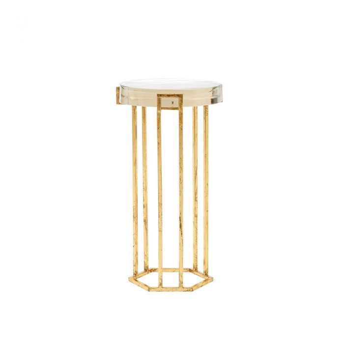  Prism Round Side Table, Gold 