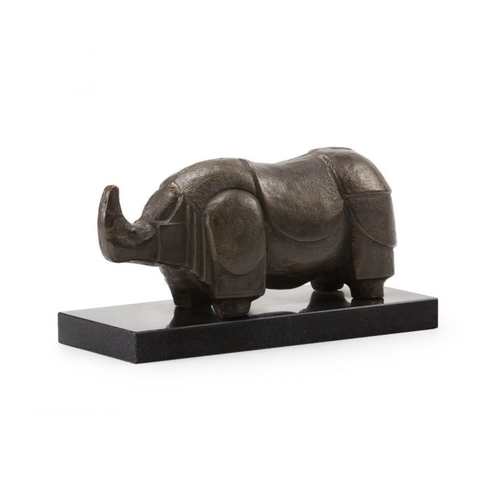  Rhino Statue, Bronze 