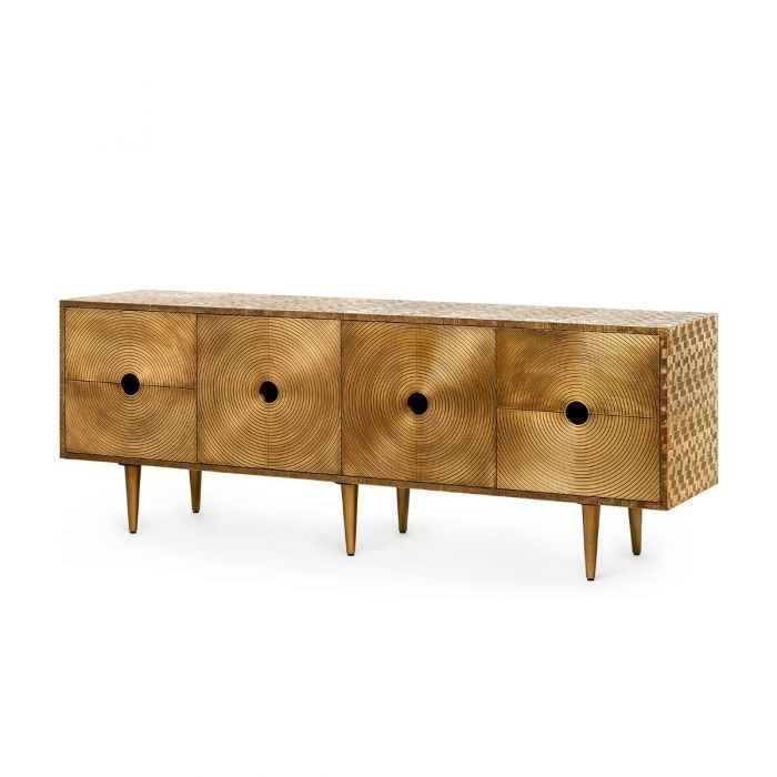  Randers 4-Drawer & 2-Door Cabinet, Antique Brass 
