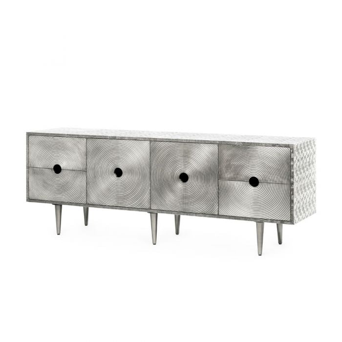  Randers 4-Drawer & 2-Door Cabinet, German Silver 