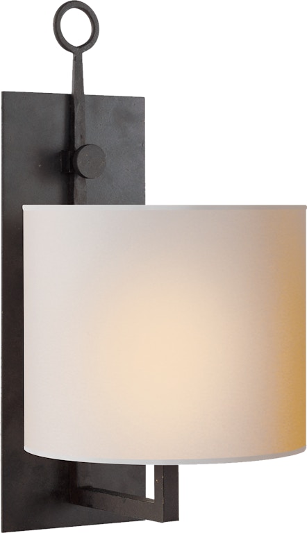 Aspen Iron Wall Lamp In Black Rust With Natural Paper Shade Aspen Iron Wall Lamp In Black Rust With Natural Paper Shade