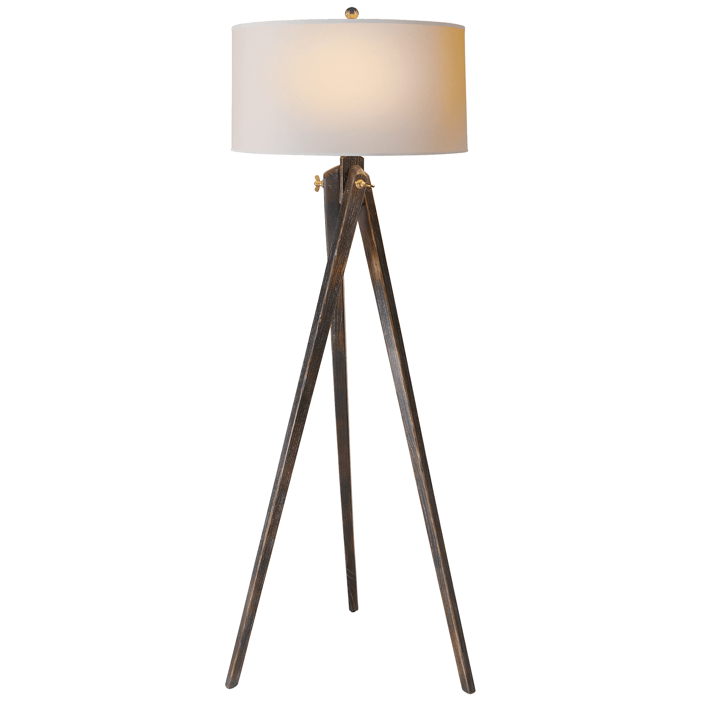 Visual Comfort Lamps And Lighting Tripod Floor Lamp In Tudor Brown With Natural Paper Shade Sl