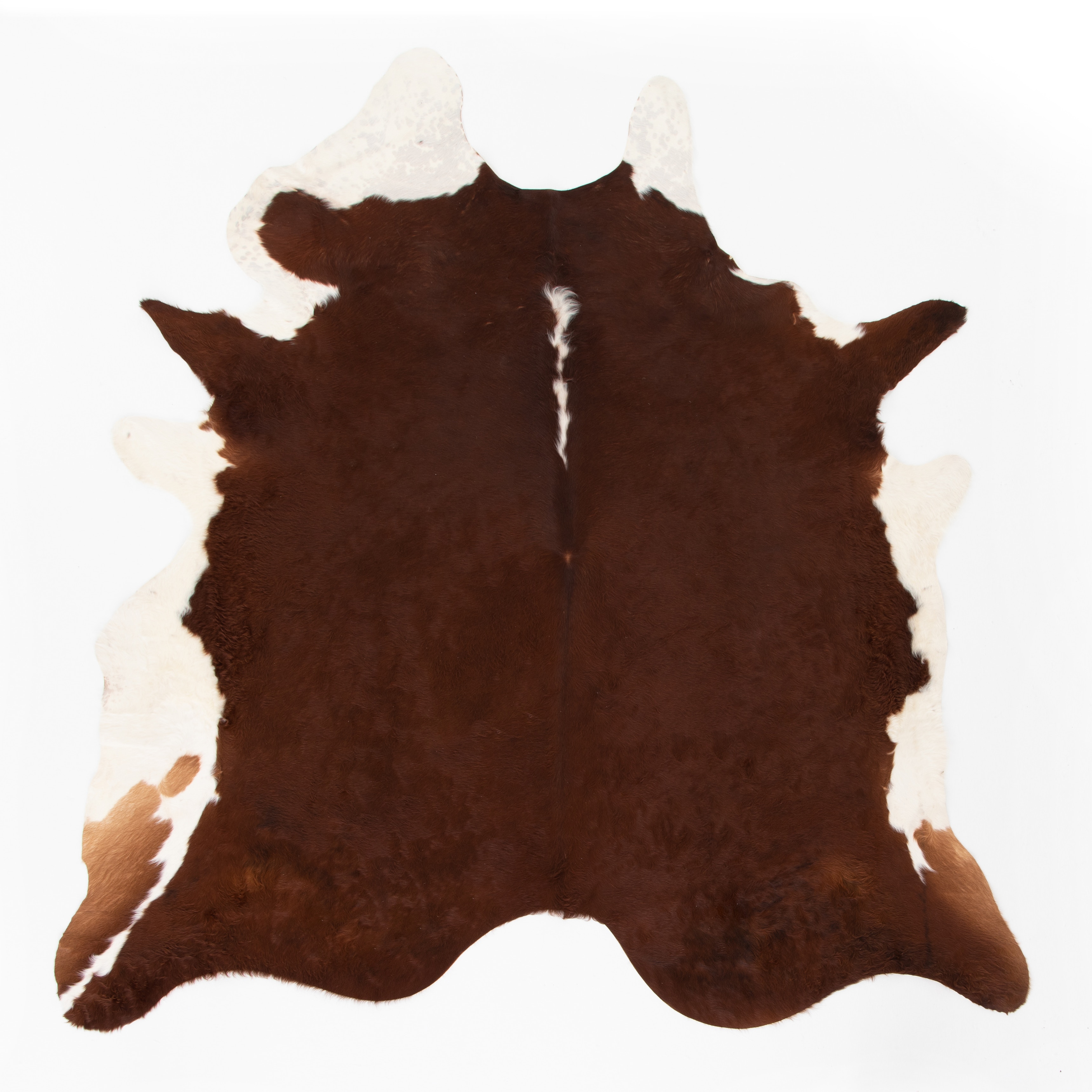  Cardin Cowhide Rug, Brown And White 