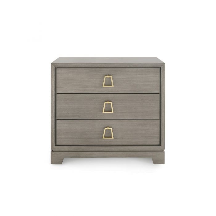  Stanford 3-Drawer Side Table, Taupe Gray 