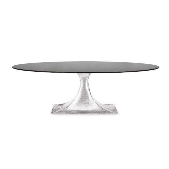  Stockholm 95 Oval Dining Table Top, Black and Gold 