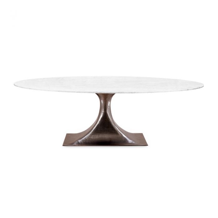  Stockholm 95 Oval Dining Table Top, White 