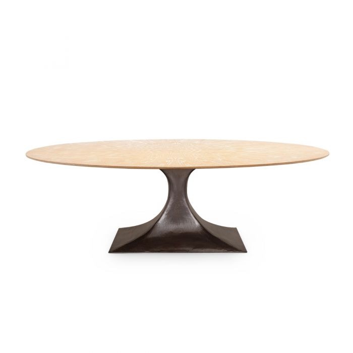  Stockholm 95 Oval Dining Table Top, Natural Cerused 