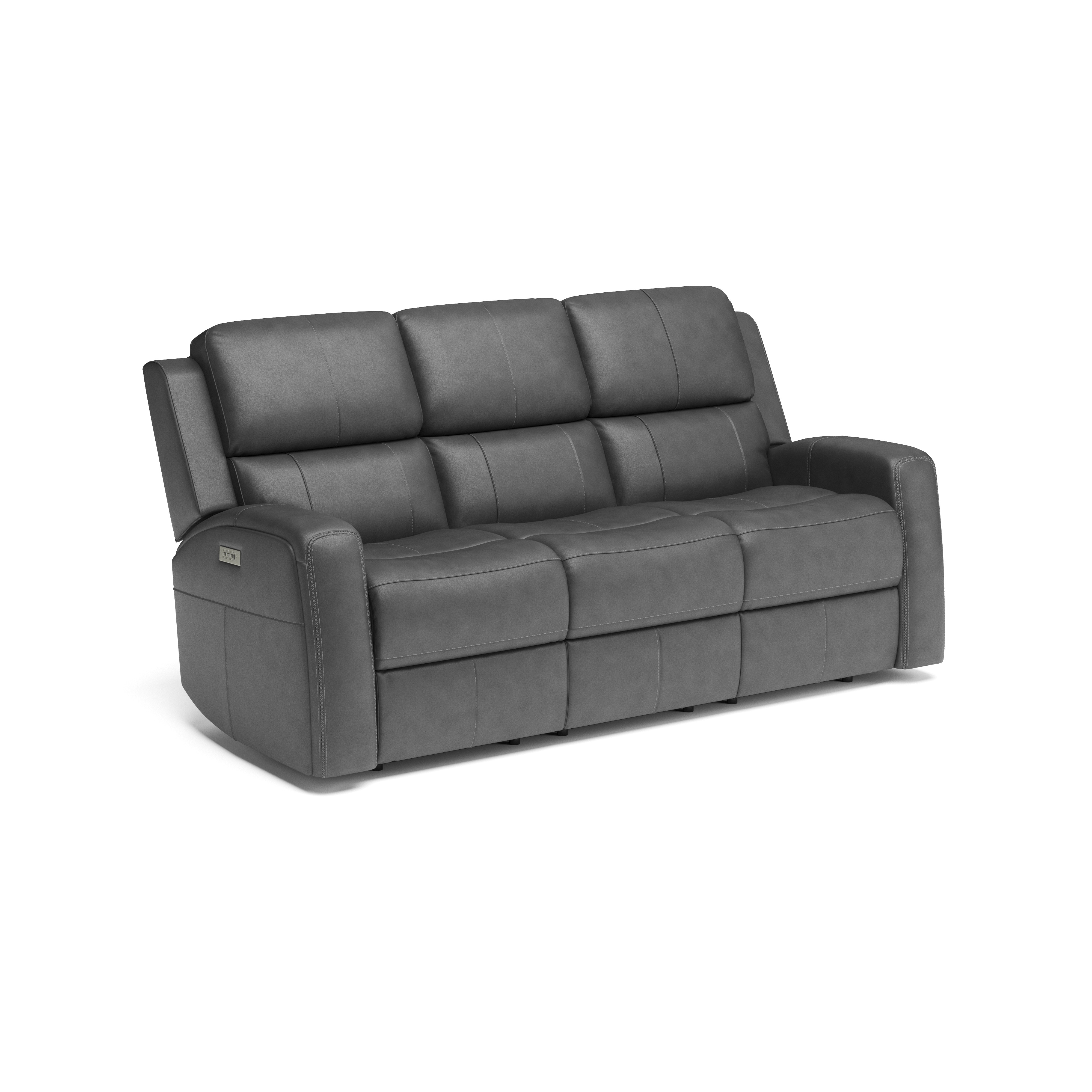 Grey leather 3 discount and 2 seater sofa