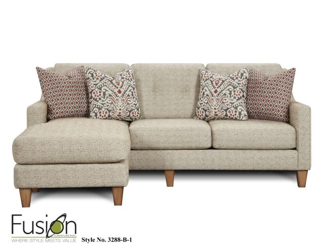 Fusion Living Room Sofa/ Chaise 3288 COCONUT MAPLE - Dewey Furniture - Vermilion, Sandusky OH