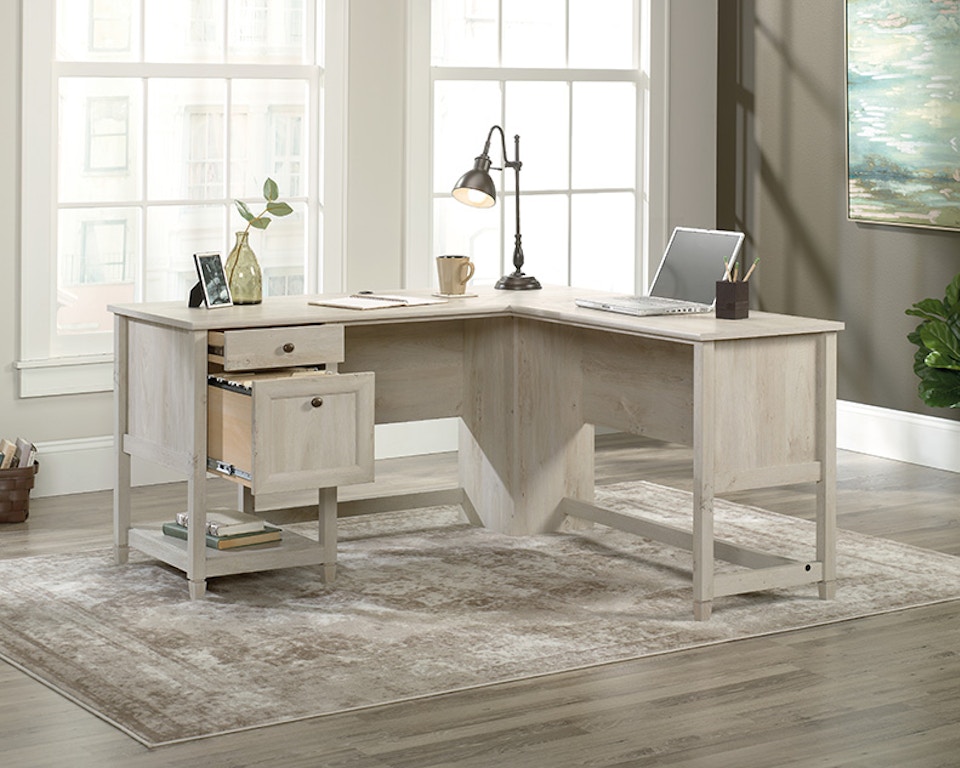 Shop Our Edge Water Chalked Chestnut L-Desk By Sauder | 426500 | Joe  Tahan'S Furniture