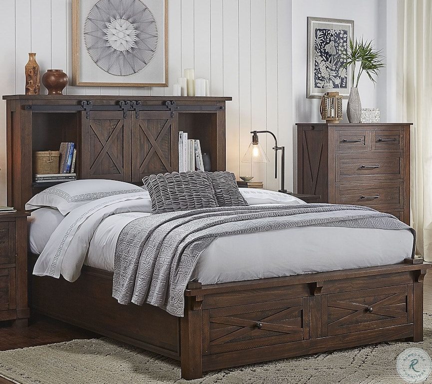 Shop Our Sun Valley Rustic Solid Pine King Storage Headboard Footboard Bed By A America
