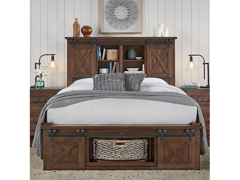 Shop our Sun Valley Rustic Solid Pine Storage Headboard w ...