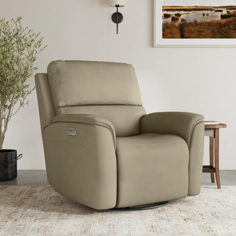 Flexsteel Swivel Glider Chair with Heat, Massage, Power Recline, Headrest, and Lumbar 1041-53P5/946-80