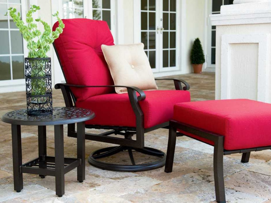 Woodard Patio Furniture Cortland Swivel Rocking Outdoor Lounge Chair 4Z0477
