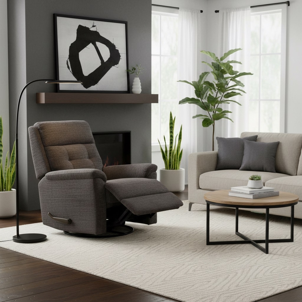 Sophisticated Steel Swivel Gliding ReclinerQ2424-53/410-02Perfect MatchFlexsteel