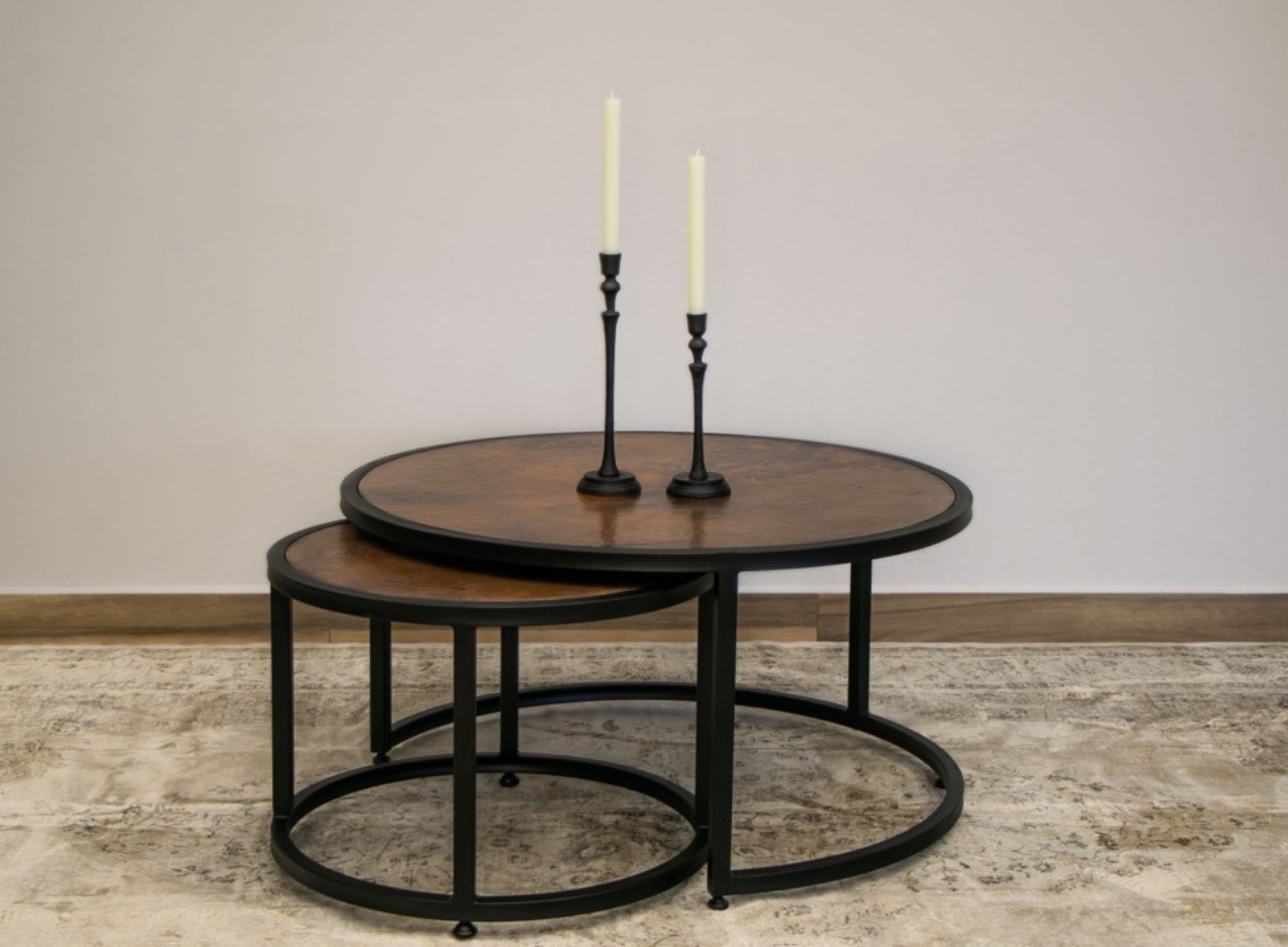 International Furniture Direct IFD7781CKT 2 Piece Nesting Cocktail Table