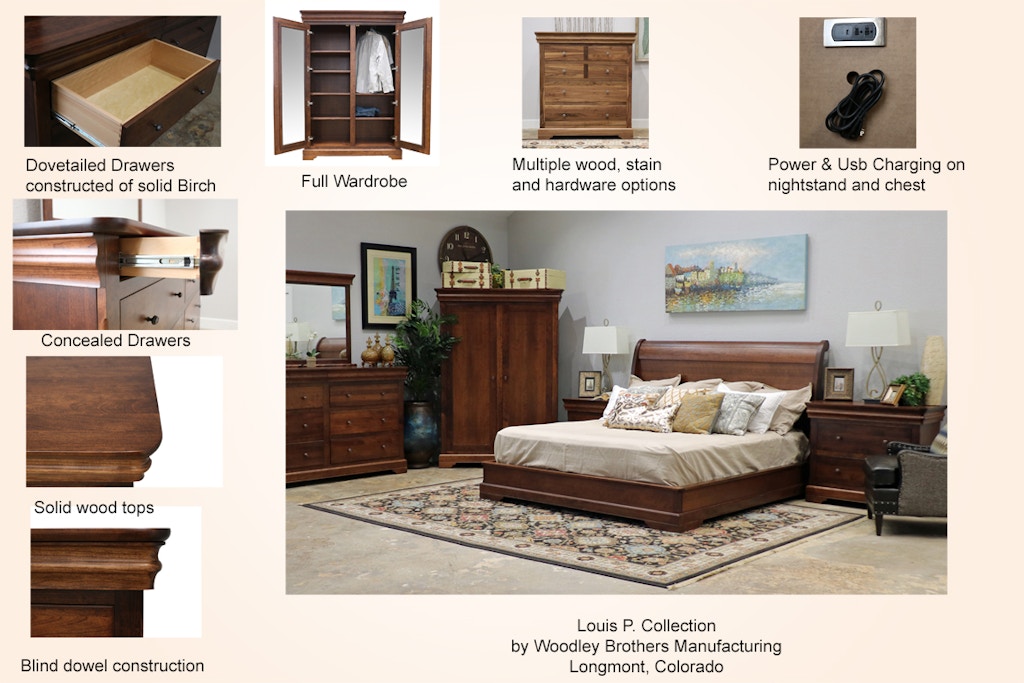 Louis Philippe Panel Bedroom Set with High Headboard – Furniture Factory  Outlet