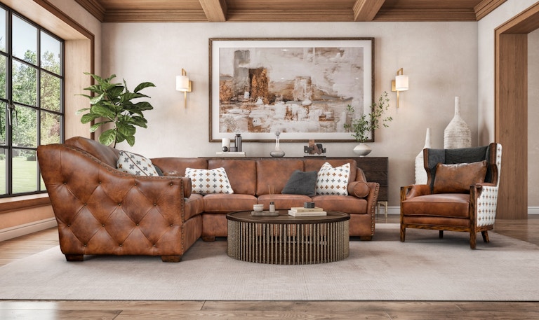Omnia Leather Full Leather Sectional Brisbane