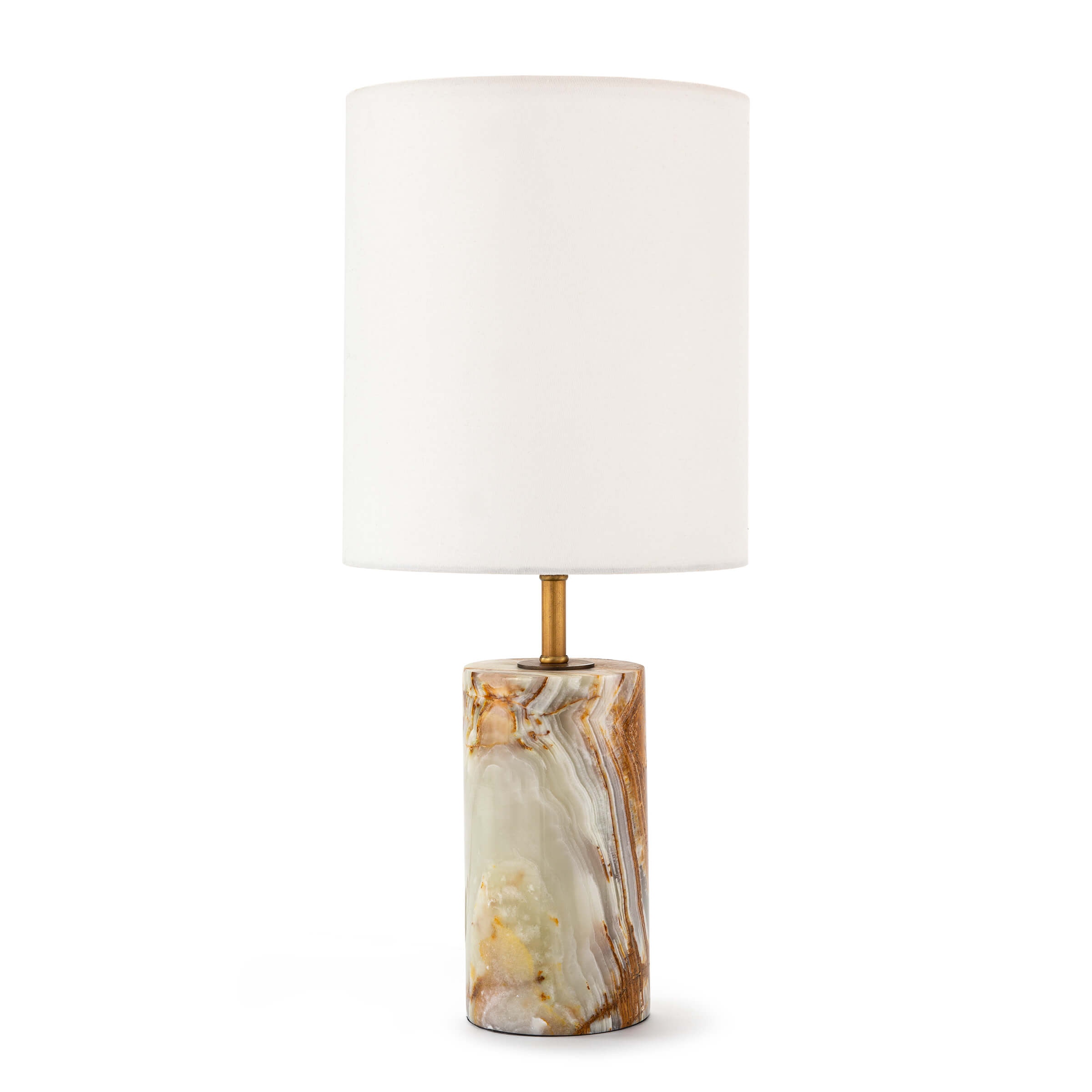  Jade and Brass Mini Cylinder Lamp 
