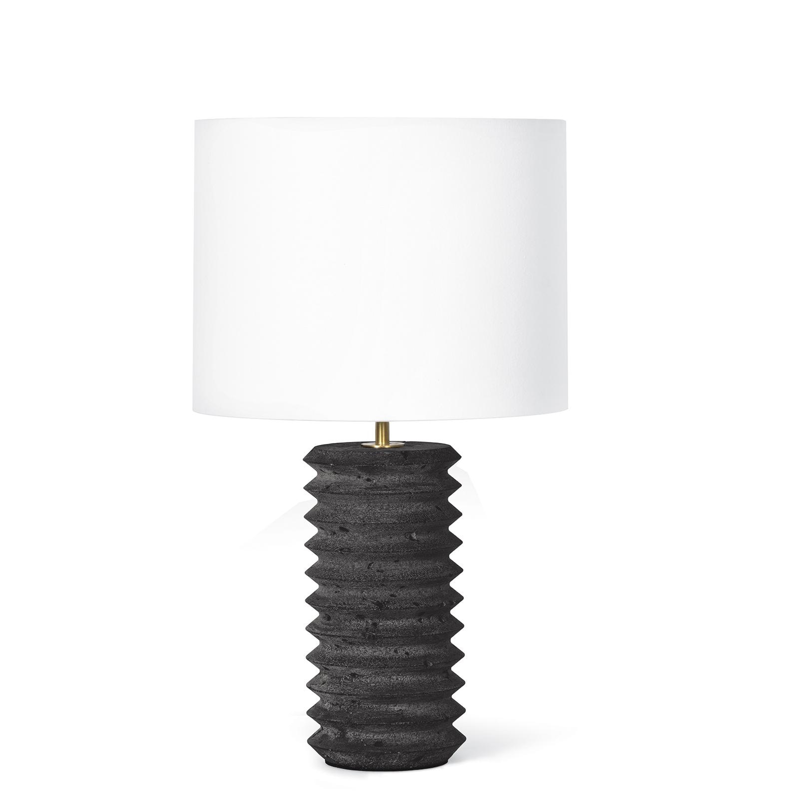  Noir Column Travertine Lamp 