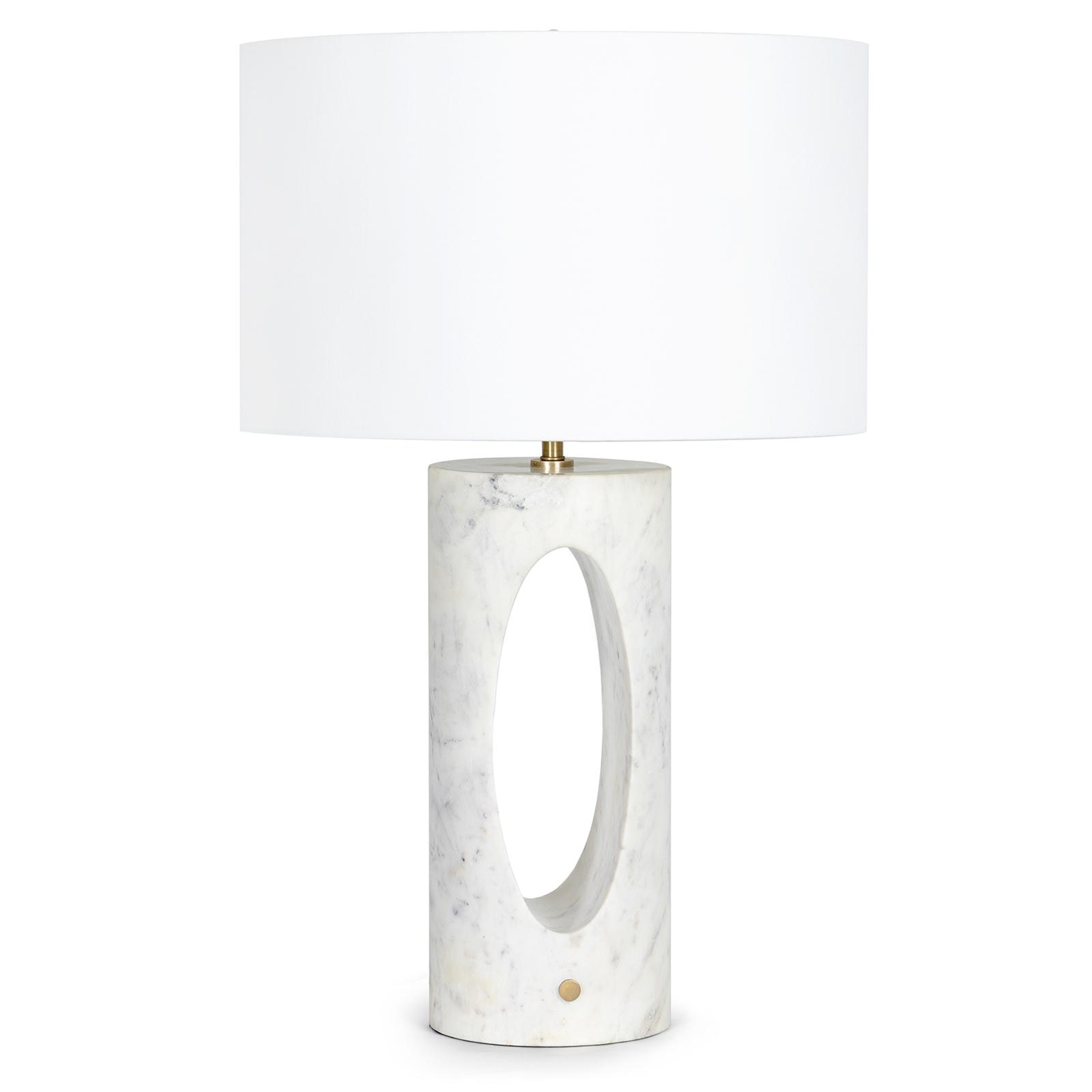  Portia Marble Table Lamp (White) 