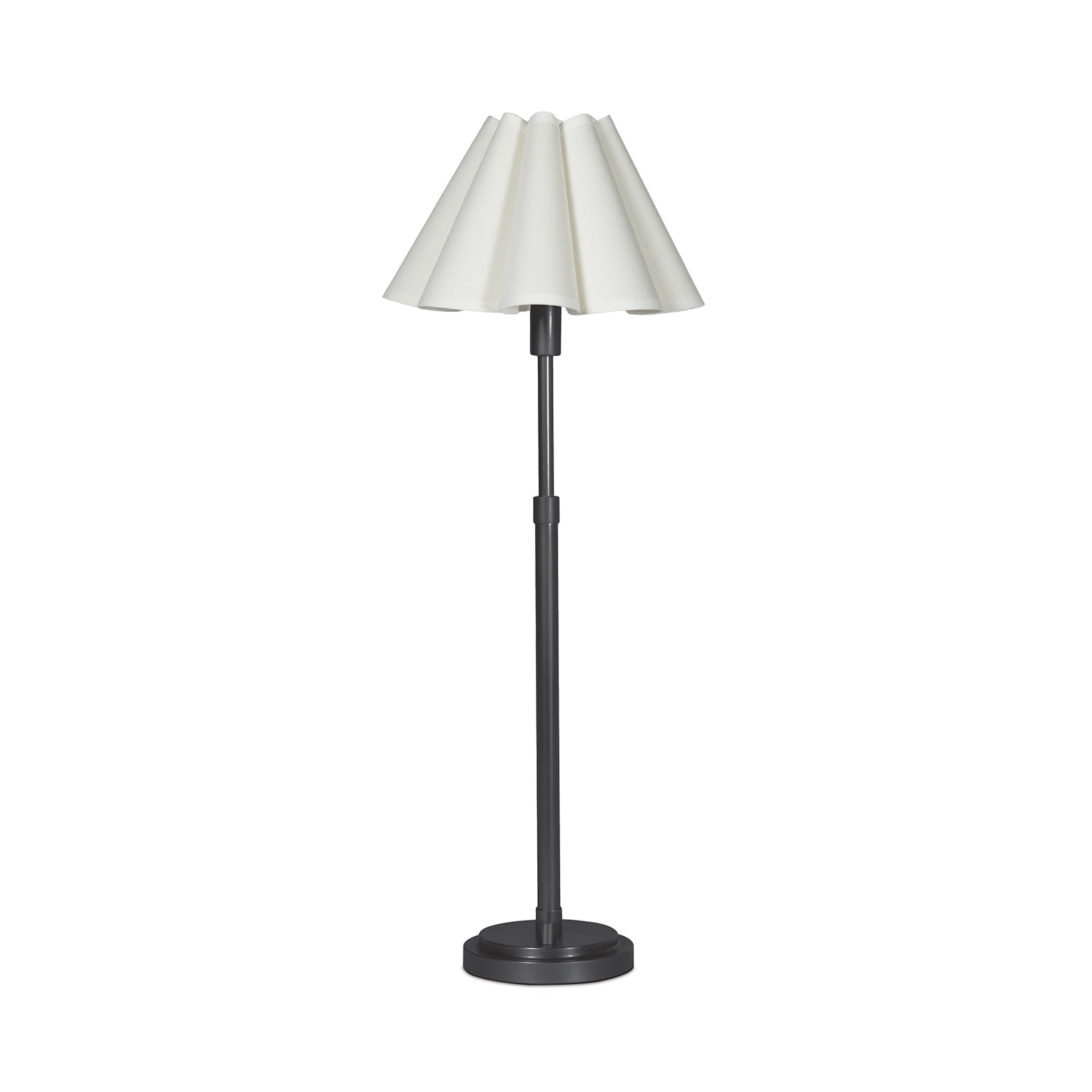  Polly Buffet Lamp (Blackened Brass with White Scalloped Shade) 