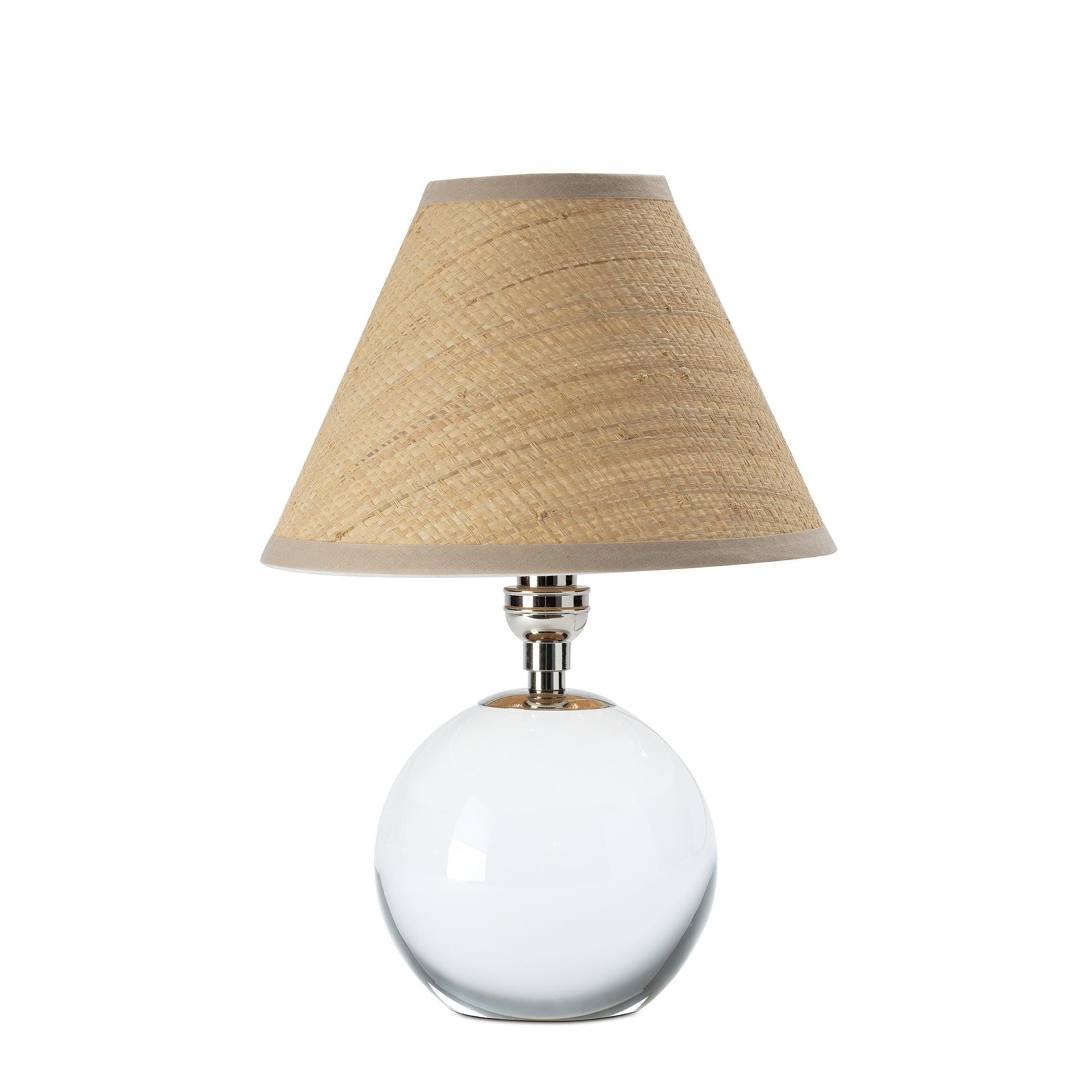  Giorgio Crystal Mini Lamp (Polished Nickel with Rattan Shade) 
